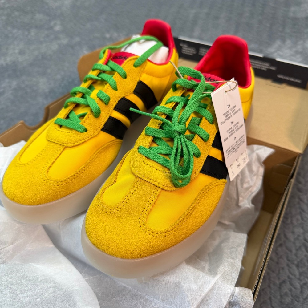 NWT Adidas Barreda Decode J FO Size 6 Bob Marley Jamaica Football Yellow HQ9468